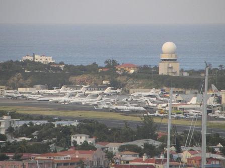 Private jets on St. Maarten